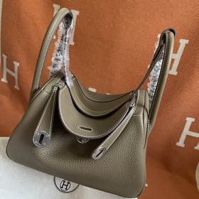 Сумка Hermes Lindy из импортной кожи TC, цвет слоновой кости с зо