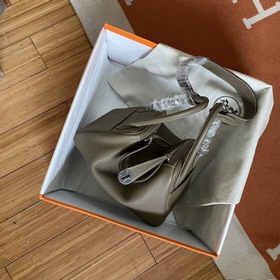 Сумка Hermes Lindy из импортной кожи TC, цвет слоновой кости с зо
