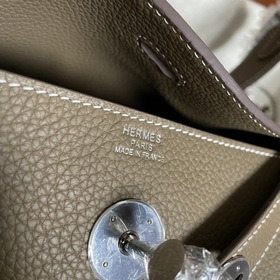 Сумка Hermes Lindy из импортной кожи TC, цвет слоновой кости с зо