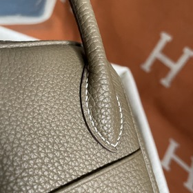 Сумка Hermes Lindy из импортной кожи TC, цвет слоновой кости с зо