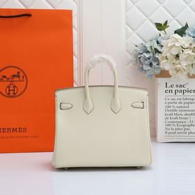 Сумка Hermes Birkin, сшитая вручную вощеной нитью, молочно-белого
