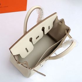 Сумка Hermes Birkin, сшитая вручную вощеной нитью, молочно-белого