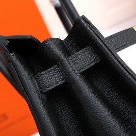 Сумка Hermes Birkin, сшитая вручную вощеной нитью, черная, с золо