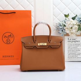 Сумка Hermes Birkin, сшитая вручную вощеной нитью, золотисто-кори