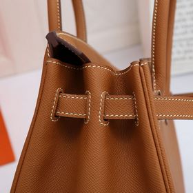 Сумка Hermes Birkin, сшитая вручную вощеной нитью, золотисто-кори