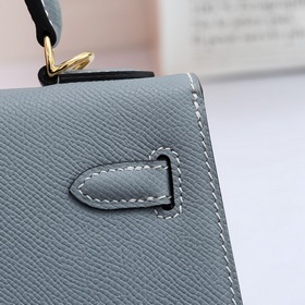 Сумка Hermes Kelly через плечо, льняная, серебряной застежкой, ко