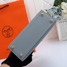 Сумка Hermes Kelly через плечо, льняная, серебряной застежкой, ко