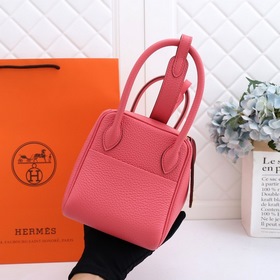 Hermès полуручной работы сумка Lindy из импортной кожи TC с крупн