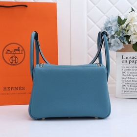 Hermès полуручной работы сумка Lindy из импортной кожи TC с крупн