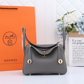 Hermès полуручной работы сумка Lindy из импортной кожи TC с крупн