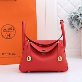 Hermès полуручной работы сумка Lindy из импортной кожи TC с крупн