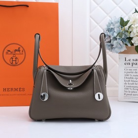 Hermès полуручной работы сумка Lindy из импортной кожи TC с крупн