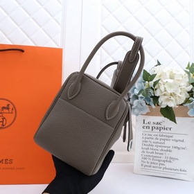 Hermès полуручной работы сумка Lindy из импортной кожи TC с крупн