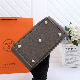 Hermès полуручной работы сумка Lindy из импортной кожи TC с крупн