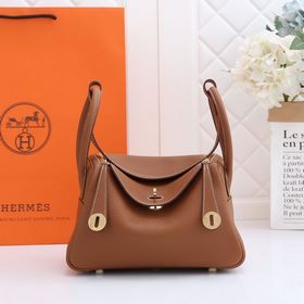 Hermès полуручной работы сумка Lindy из импортной кожи TC с крупн
