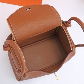 Hermès полуручной работы сумка Lindy из импортной кожи TC с крупн