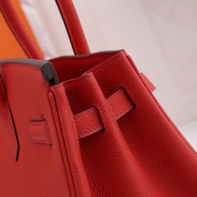Сумка Hermes Birkin, китайский красный, золотая и серебряная заст