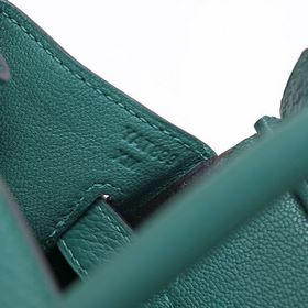 Сумка Hermes Birkin, зеленая, с золотыми серебряными застежками. 