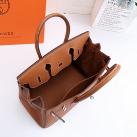 Сумка Hermes Birkin, золотисто-коричневая, золотая и серебряная з