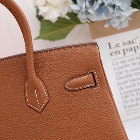 Сумка Hermes Birkin, золотисто-коричневая, золотая и серебряная з