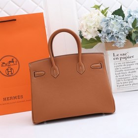Сумка Hermes Birkin, золотисто-коричневая, золотая и серебряная з