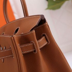 Сумка Hermes Birkin, золотисто-коричневая, золотая и серебряная з