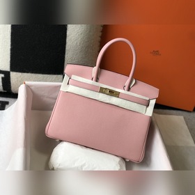 Сумка Hermes Birkin розового цвета с золотыми серебряными застежк