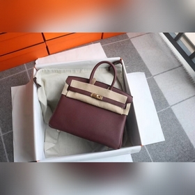 Сумка Hermes Birkin бордо с золотыми серебряными застежками Импор