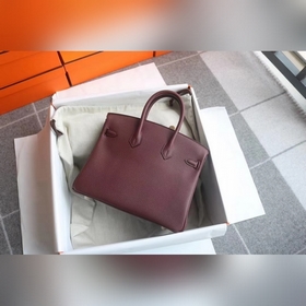 Сумка Hermes Birkin бордо с золотыми серебряными застежками Импор