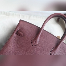 Сумка Hermes Birkin бордо с золотыми серебряными застежками Импор