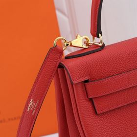 Сумка Hermes Kelly с одним плечевым ремнем, китайский красный с з