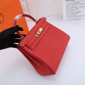 Сумка Hermes Kelly с одним плечевым ремнем, китайский красный с з