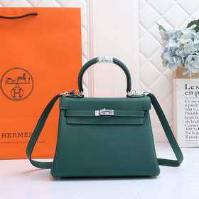 Сумка Hermes Kelly через плечо, павлиний зеленый с золотыми сереб