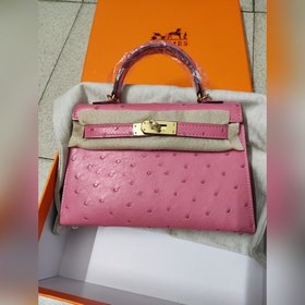 Hermès, второе поколение сумки из кожи страуса, ручная работа, во