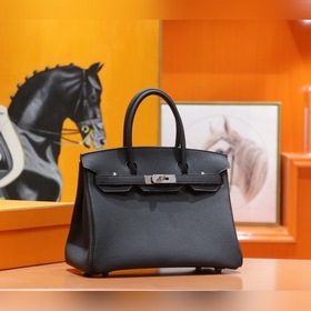 Сумка Hermes Birkin, черная кожа Togo, полностью сшитая вручную и