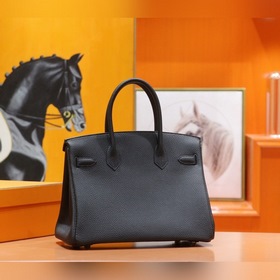 Сумка Hermes Birkin, черная кожа Togo, полностью сшитая вручную и