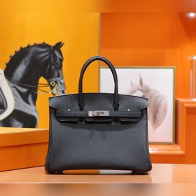 Сумка Hermes Birkin, черная кожа Togo, полностью сшитая вручную и