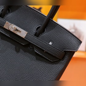 Сумка Hermes Birkin, черная кожа Togo, полностью сшитая вручную и