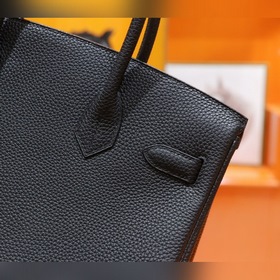 Сумка Hermes Birkin, черная кожа Togo, полностью сшитая вручную и