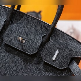 Сумка Hermes Birkin, черная кожа Togo, полностью сшитая вручную и