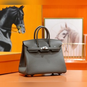 Сумка Hermes Birkin, серый цвет Togo, полностью сшита вручную, се
