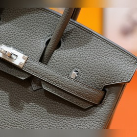 Сумка Hermes Birkin, серый цвет Togo, полностью сшита вручную, се