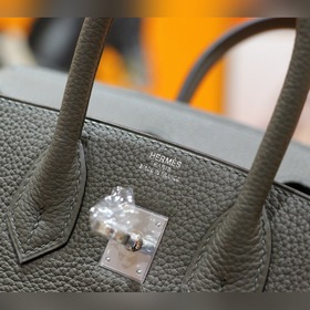 Сумка Hermes Birkin, серый цвет Togo, полностью сшита вручную, се