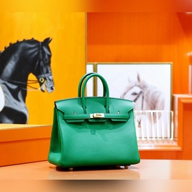 Сумка Hermes Birkin, зеленая, Togo, полностью сшита вручную, золо