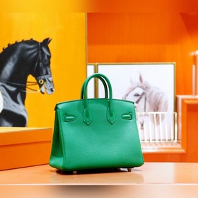 Сумка Hermes Birkin, зеленая, Togo, полностью сшита вручную, золо