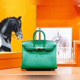 Сумка Hermes Birkin, зеленая, Togo, полностью сшита вручную, золо