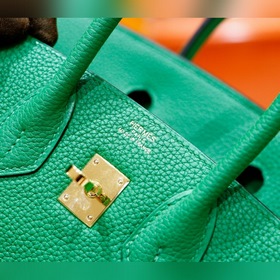 Сумка Hermes Birkin, зеленая, Togo, полностью сшита вручную, золо