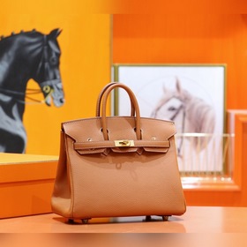 Сумка Hermes Birkin, золотисто-коричневая, полностью сшита вручну