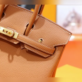 Сумка Hermes Birkin, золотисто-коричневая, полностью сшита вручну
