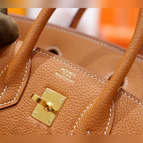 Сумка Hermes Birkin, золотисто-коричневая, полностью сшита вручну